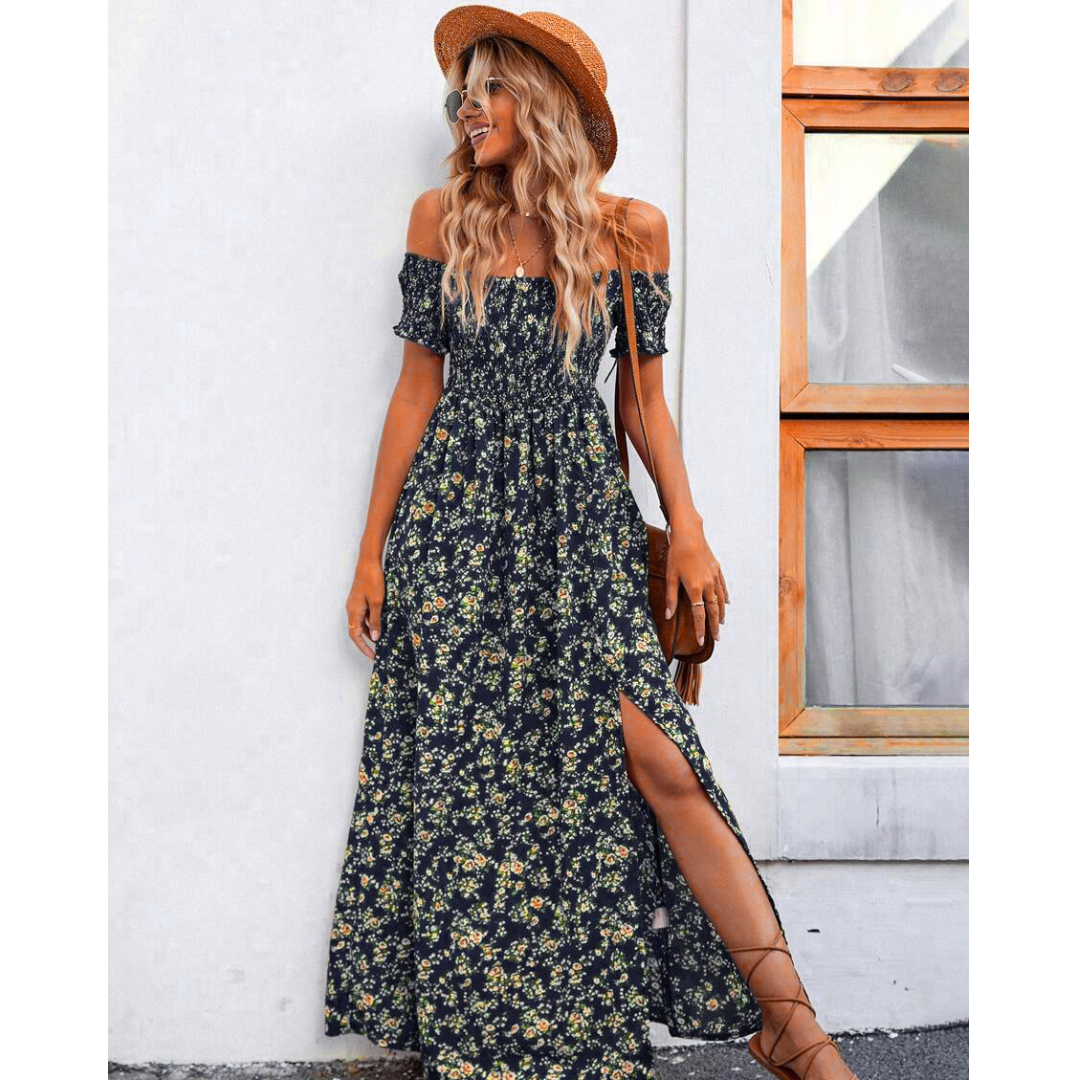 Phoebe™ | Glamorous Off-Shoulder Women Vintage Dress