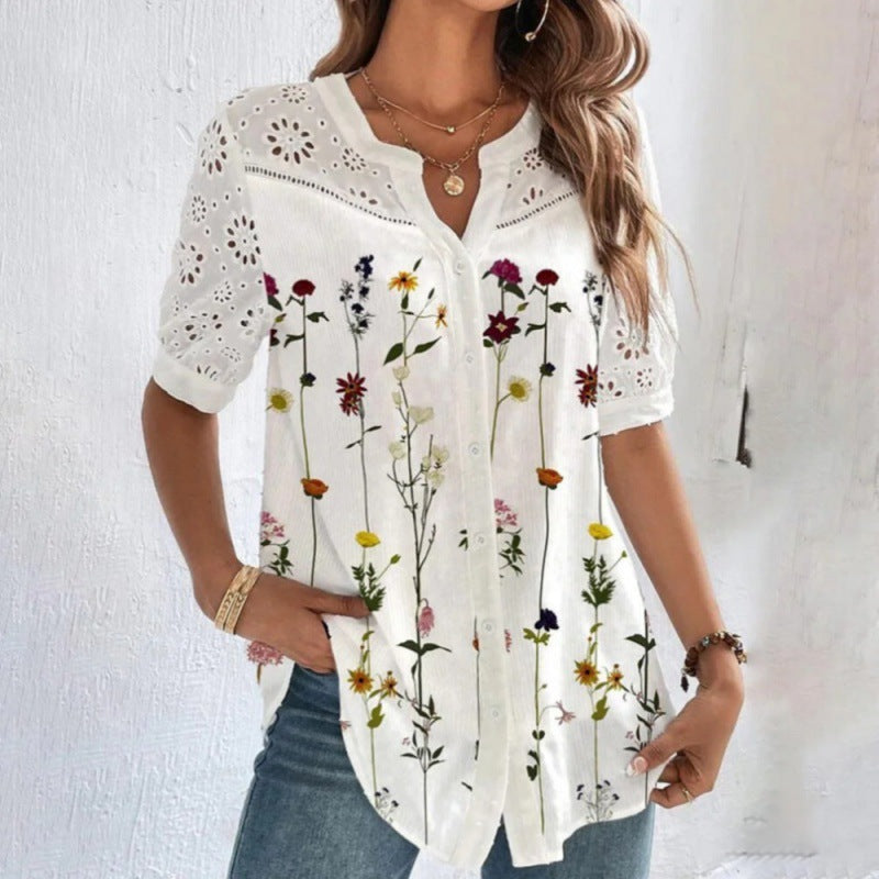 Annelise™ | Women Casual Lace Printed Blouse